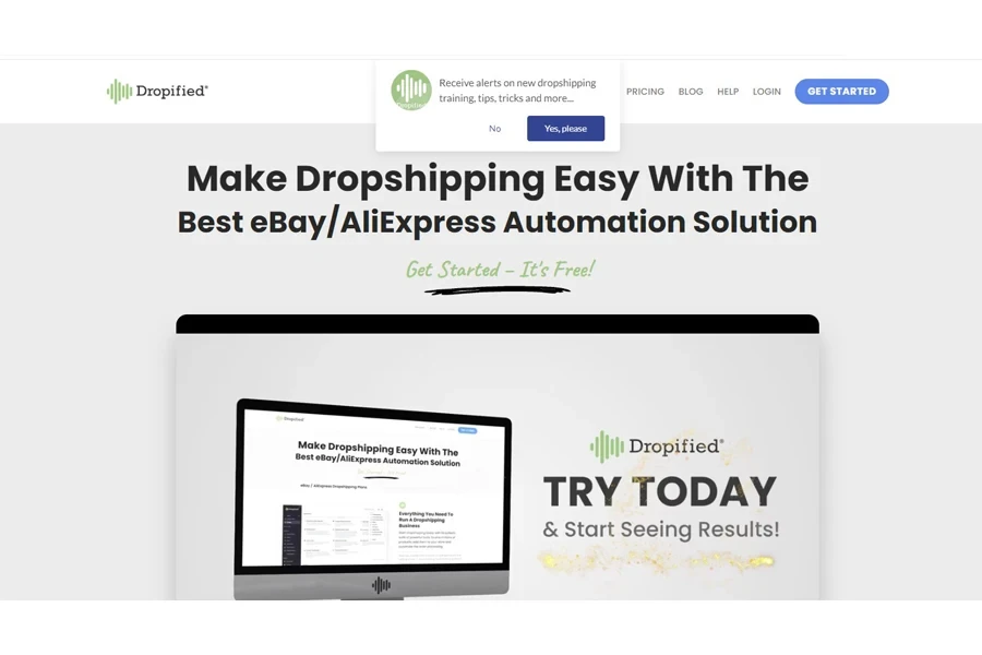 Dropified's official landing page screenshot