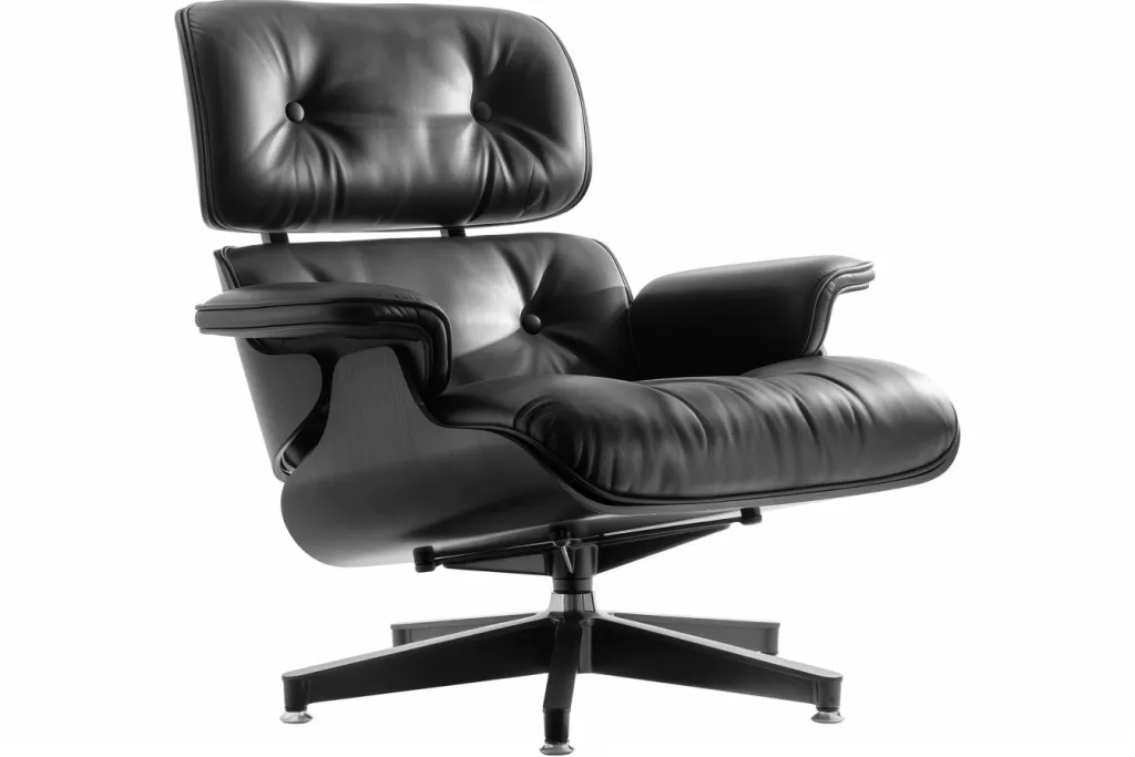 Eames softpad black office chair with arms