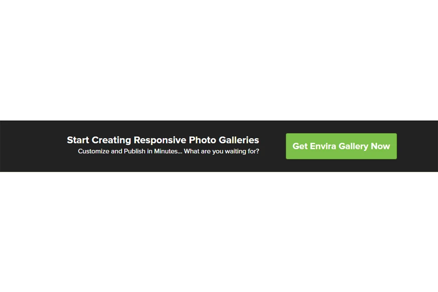 Envira Gallery’s call to action and CTA button