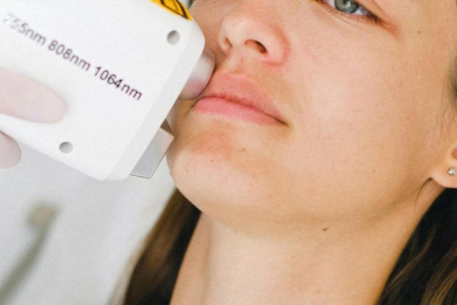 Female patient on low level laser therapy