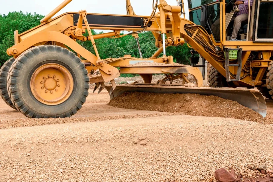 Grader Road Construction Grader industrial machine on construction of new roads