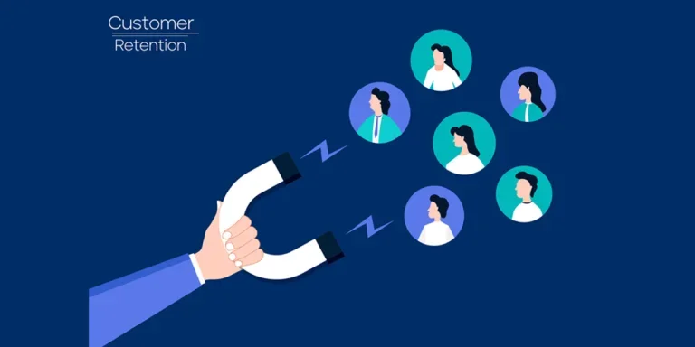 Illustration of customer retention concept