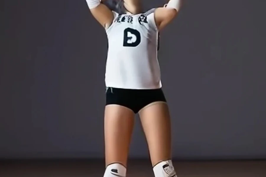 Lady wearing black compression shorts for volleyball