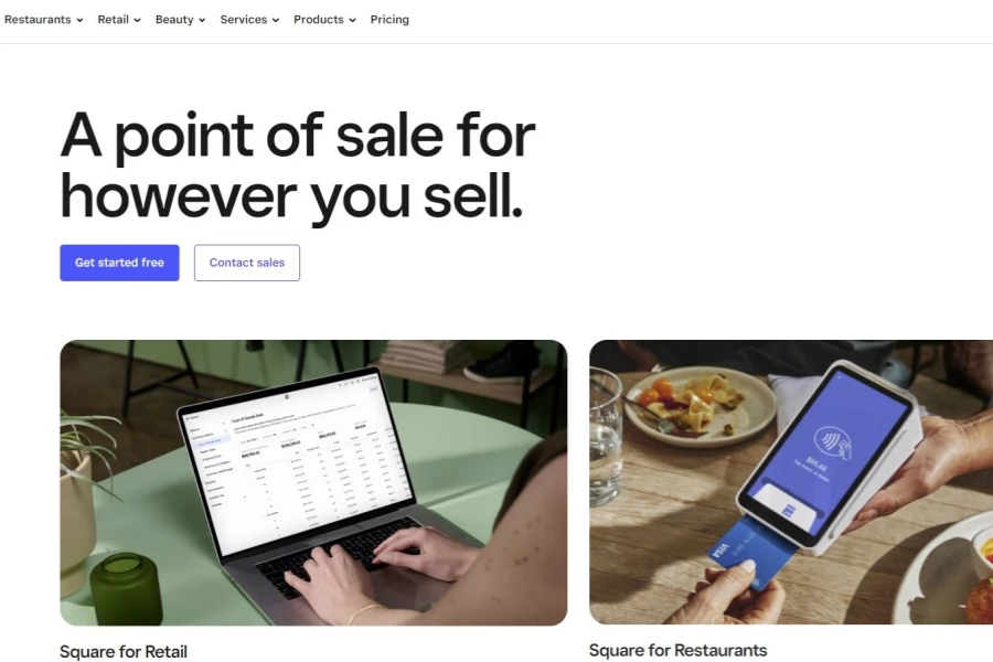 Official Square point-of-sale landing page
