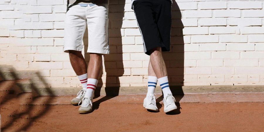 Retro Tennis Socks with Stripes