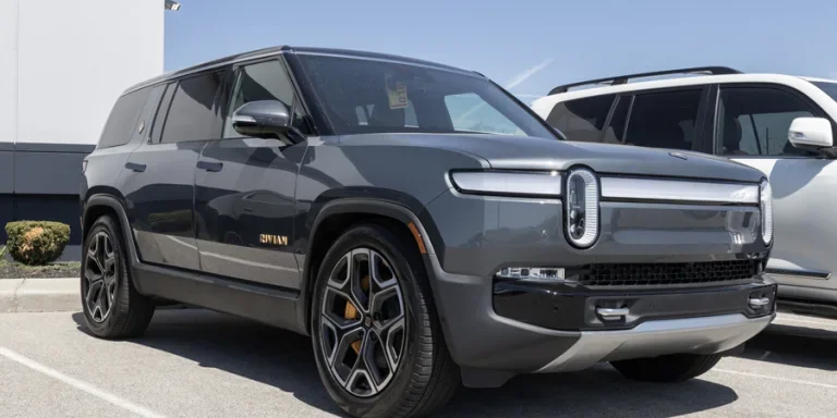 Rivian R1S EV Electric Vehicle display at a dealership