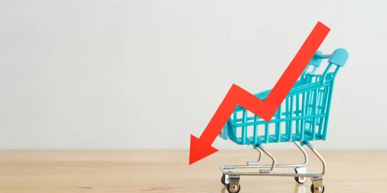 Shopping trolley with red chart