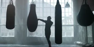 Silhouette of Person in Boxing Gym