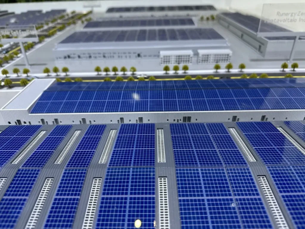 Solar panels on the roof