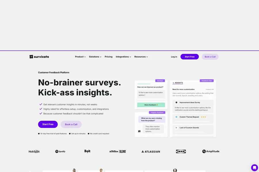 Survicate platform for surveys and insights
