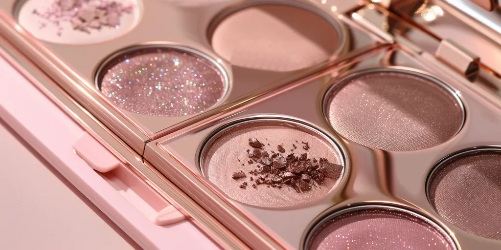 The eyeshadow palette is made of soft pink and gold colors