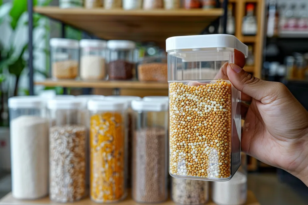 The storage bottles of grain and fruit seeds can be used to store rice