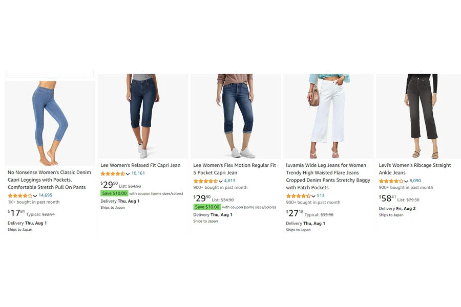 Top-selling Women’s Jeans in US