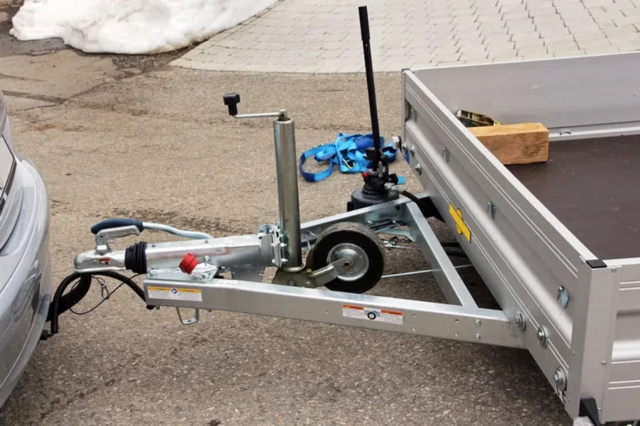 Towbar and trailer on a car