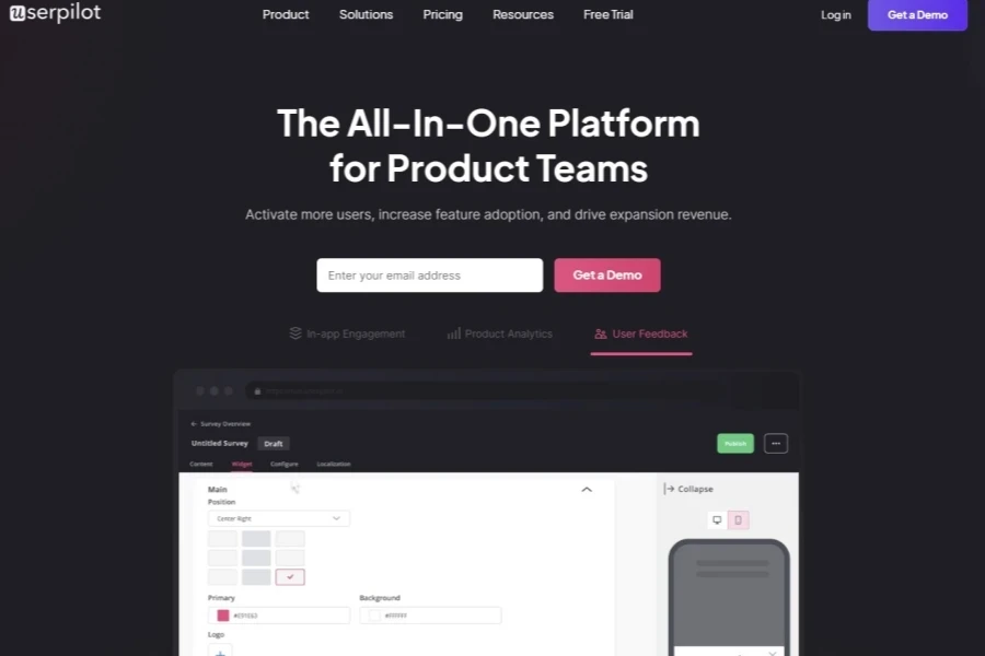 Userpilot platform for product growth