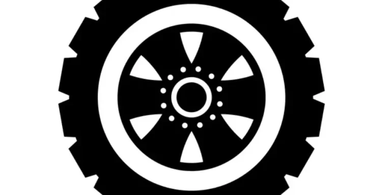 Wheel car tire race tyre vehicle drive black symbol isolated concept