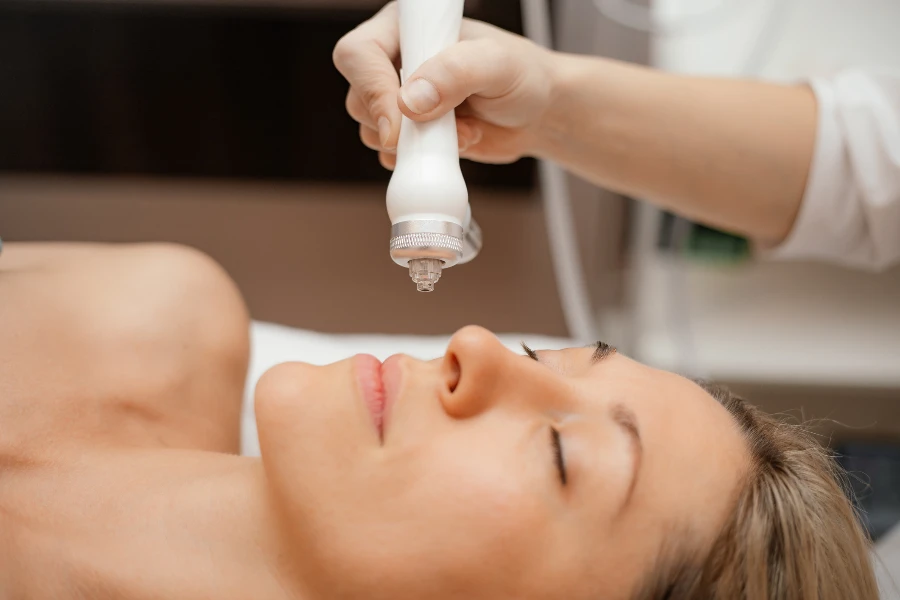 Woman doing beauty therapy spa salon