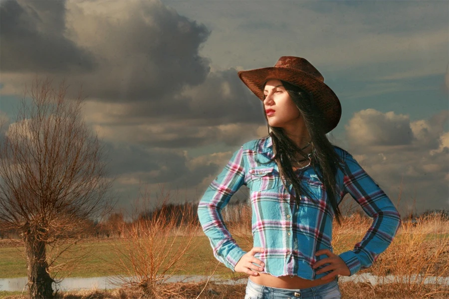 Woman wearing western-inspired fashion