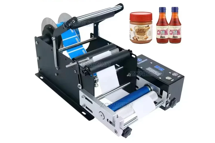 ZONESUN Small Desktop Semi Automatic Sticker Labeling Applicator Machine