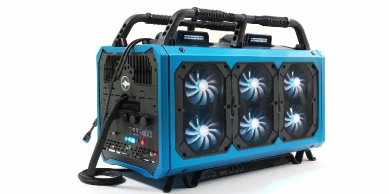 a blue and black portable power station