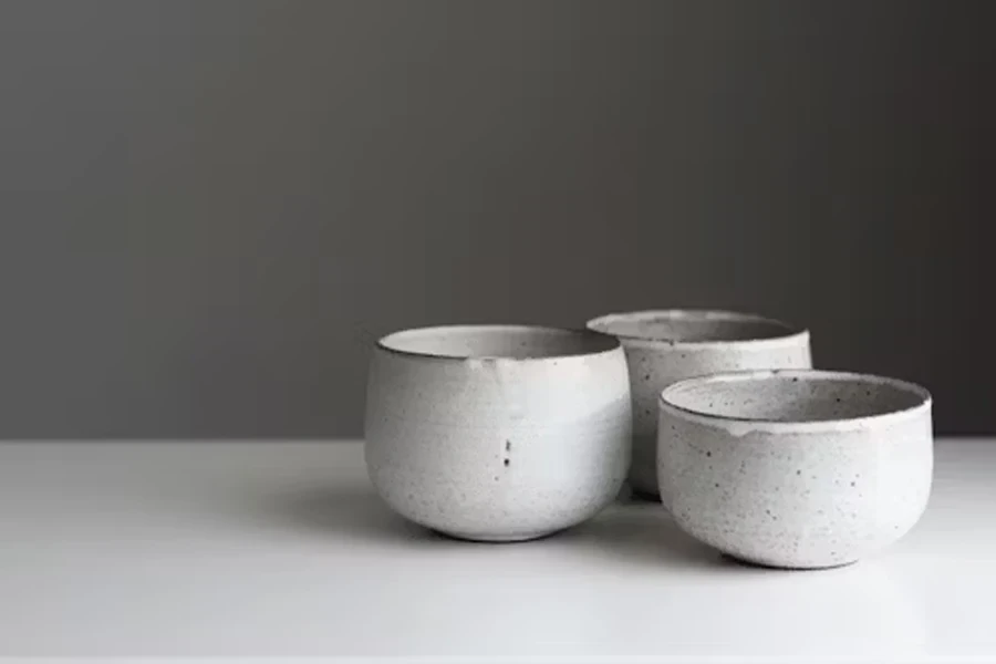 a couple of white bowls