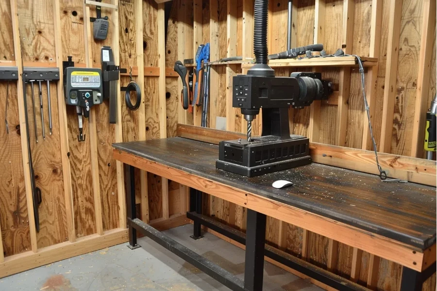 a drum mounted drill press