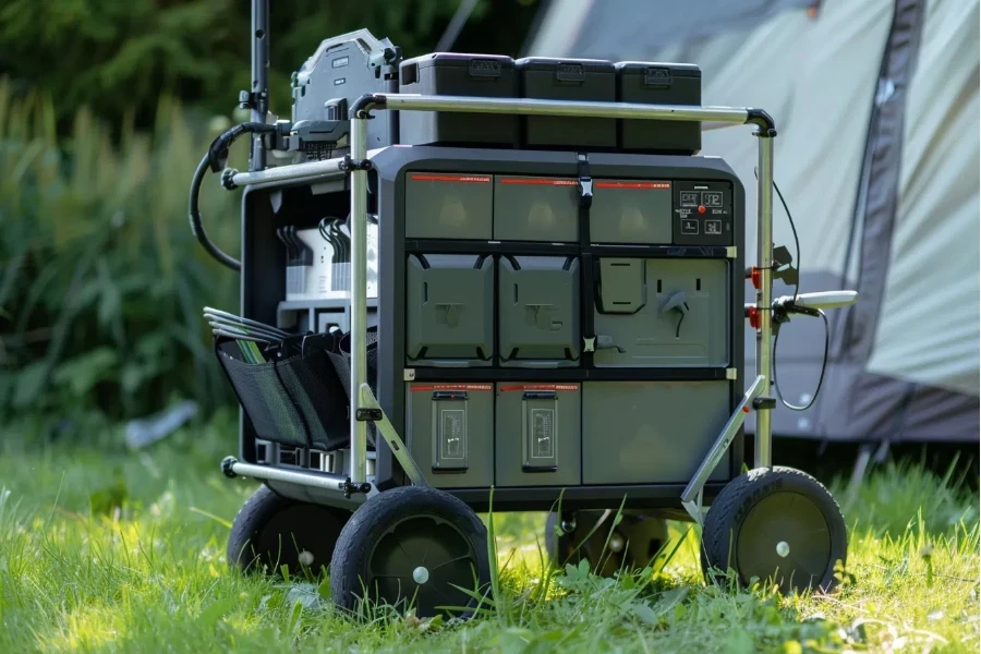 a large black and grey portable power station