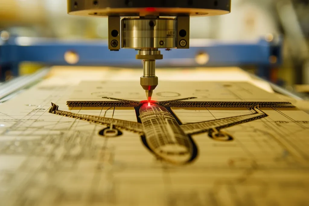 a laser engraver machine is in action