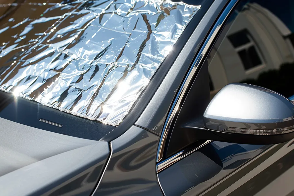 a sun shade for a car's front cover