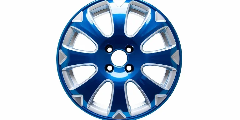 Color azul y plateado con cinco piezas de plástico sólido.