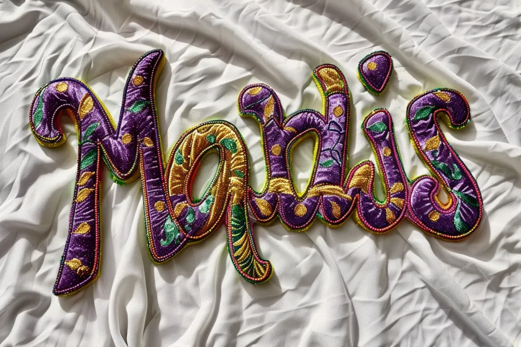 colorful lettering on white fabric