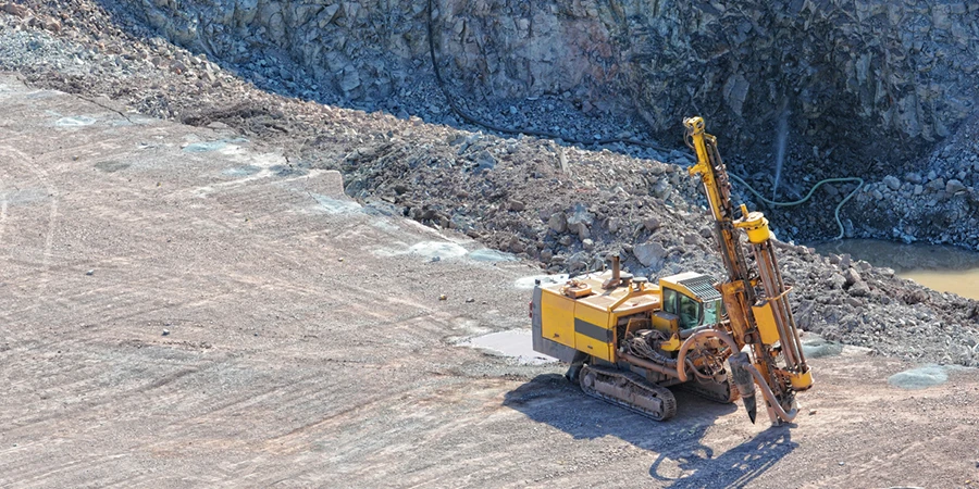 driller in a quarry