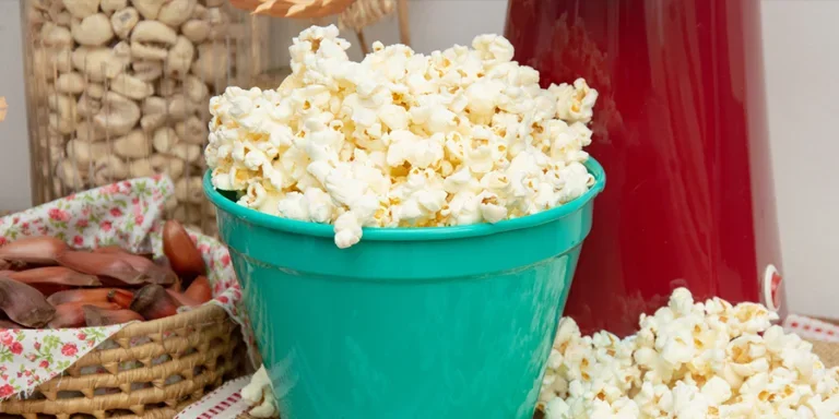 dropped popcorn and pine nuts in winter party