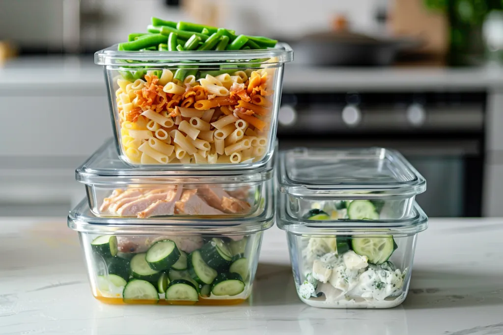 glass food storage containers stacked