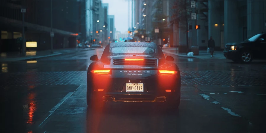 gray porsche car on road