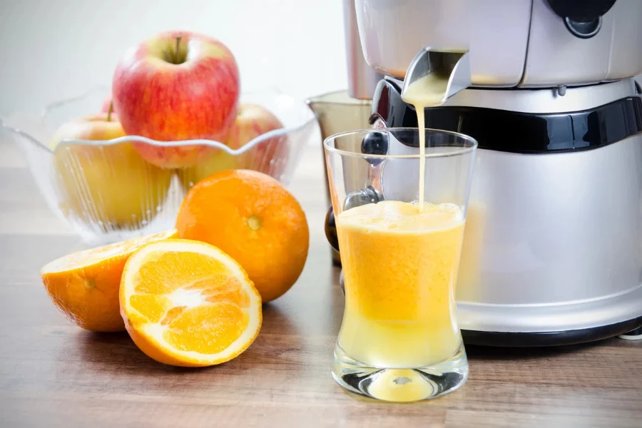 juicer and orange juice