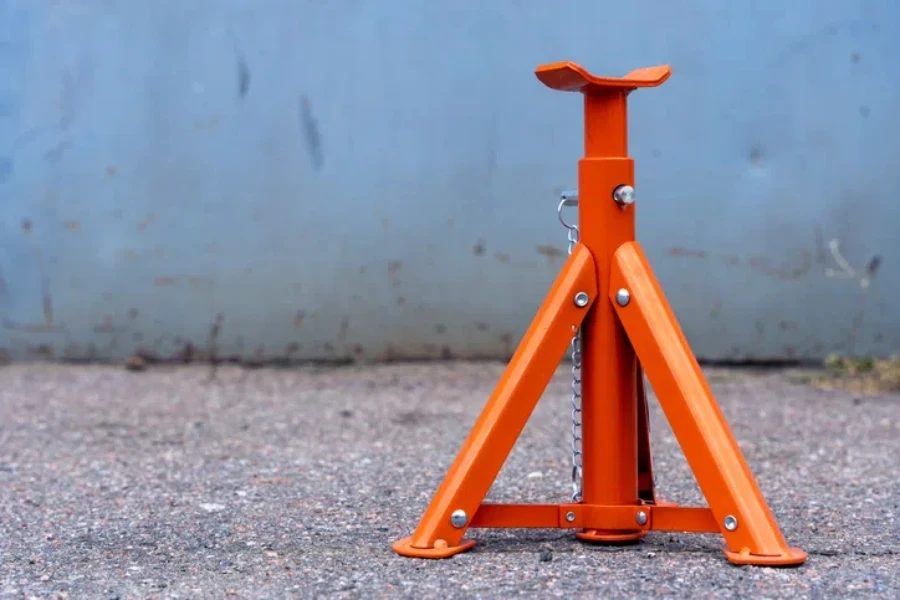 iron Jack stand on concrete floor