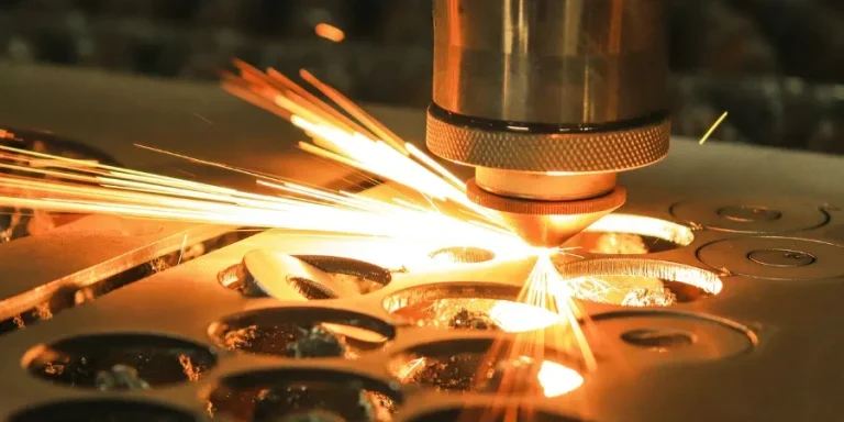 laser cut metal, sparks, laser