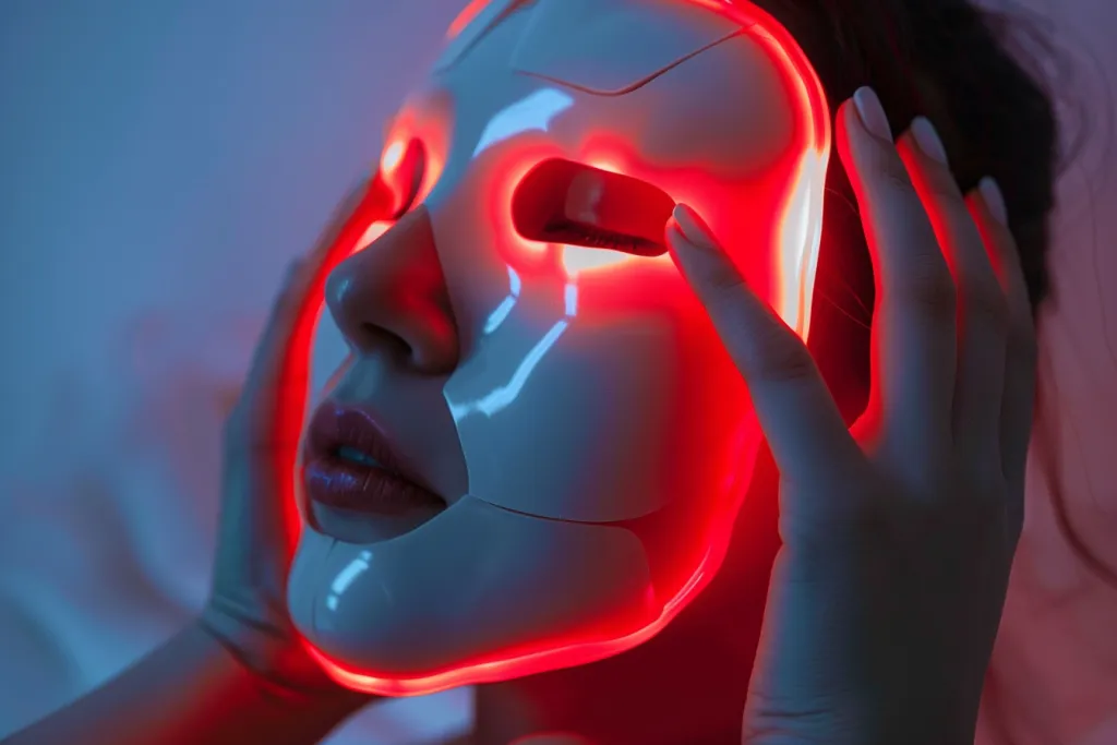 light therapy mask red and white