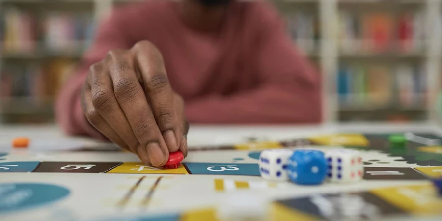 man playing board game