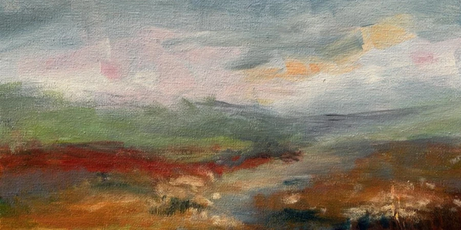 painting about landscape with sky