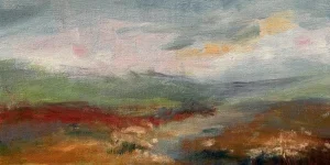 Cuadro sobre paisaje con cielo