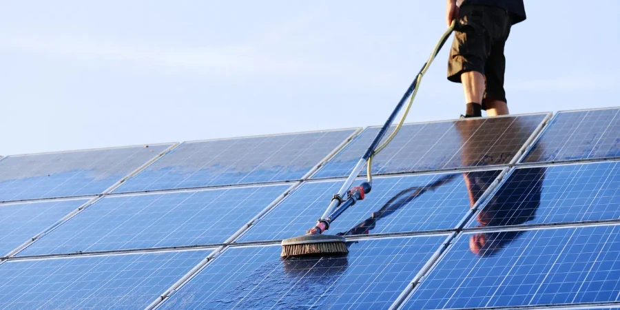 photovoltaic modules that are cleaned of dust and pollen