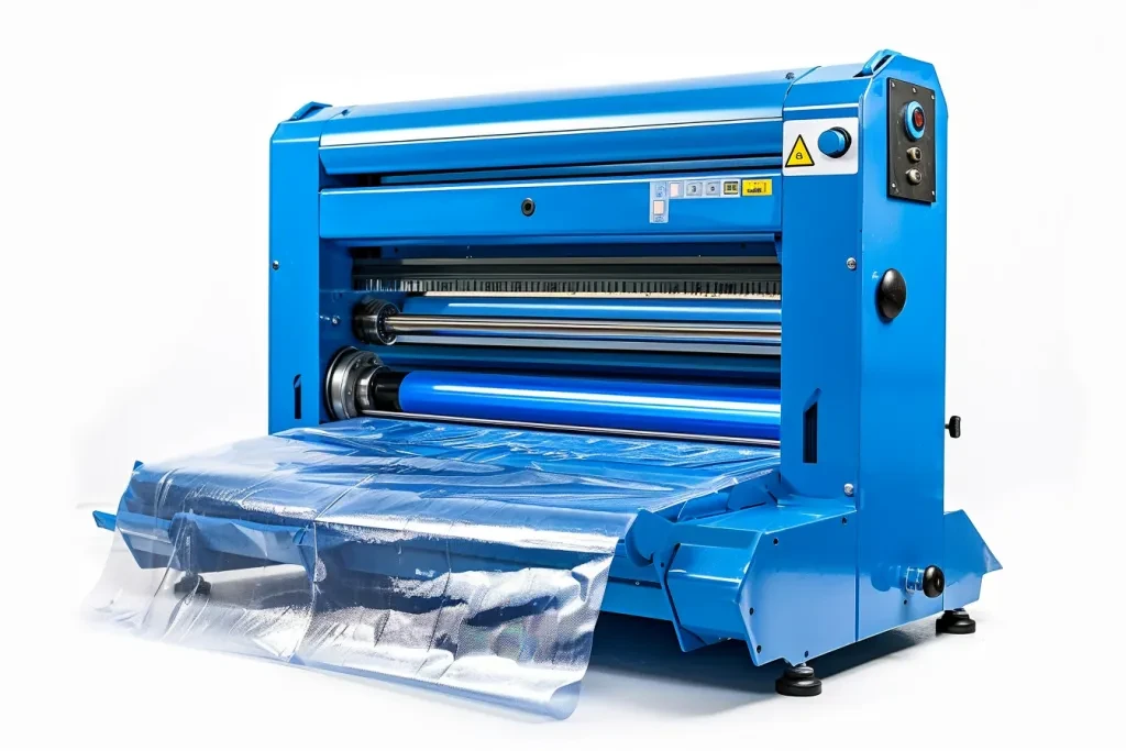 plastic bag heat straight body foil machine blue color