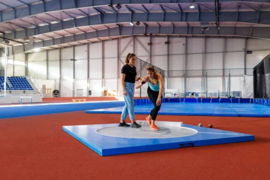 Shot put practice throwing circle