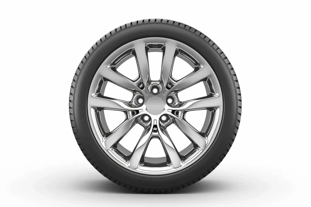 silver wheel with black tire clipart