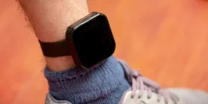 Small black ankle pedometer