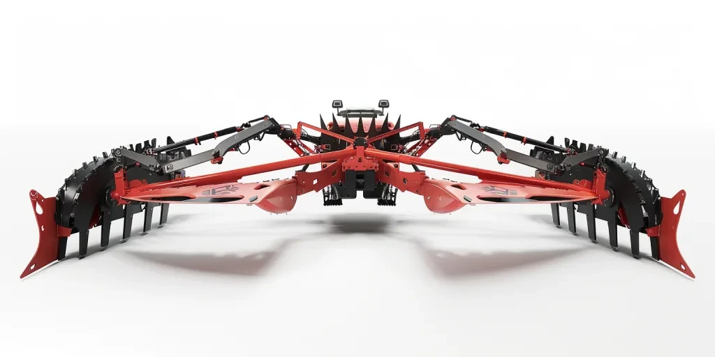 teethed harvester with red metal bodies