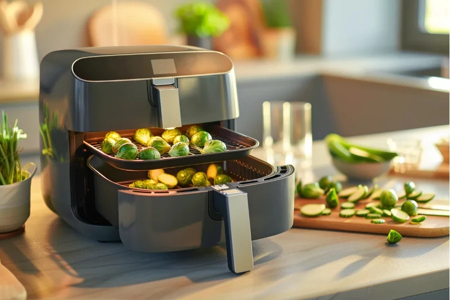 the air fryer's diamond-shaped tray