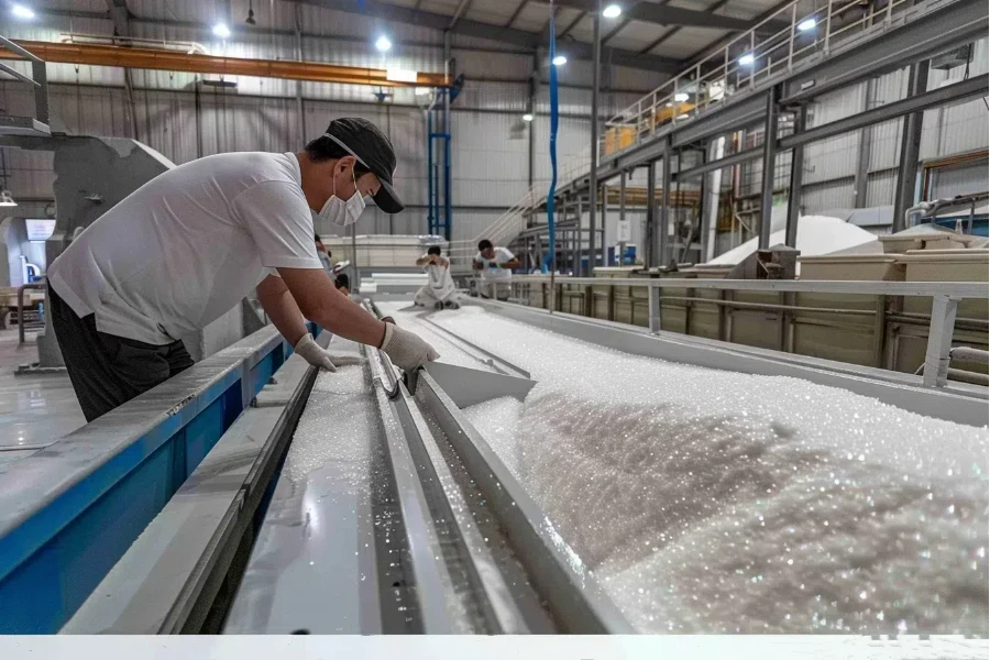 the male worker is wearing white shirt and mask